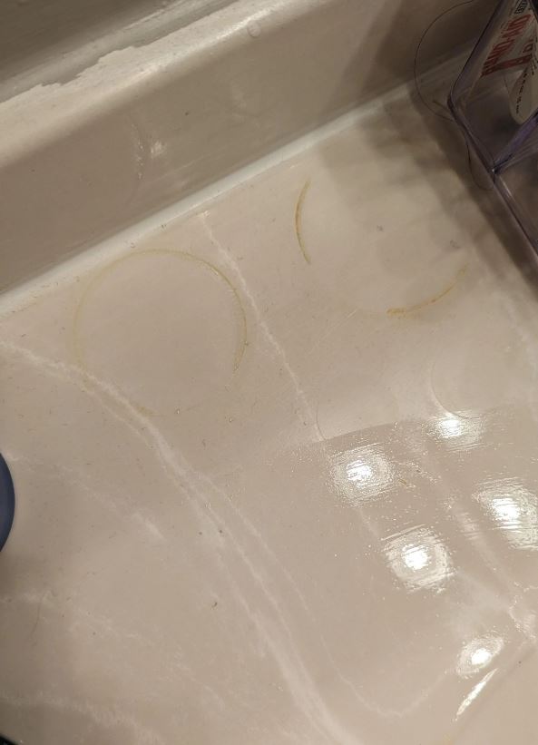 Yellow stains in a bathroom