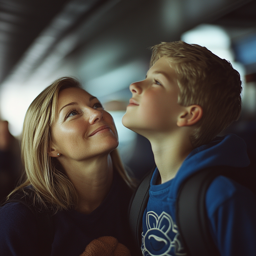 A proud mother talks to her son | Source: Midjourney